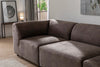 Ecksofa mit Chaiselongue Rechts, 4-Sitzer, aus Stoff, Alpha Braun (4)