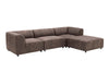 Ecksofa mit Chaiselongue Rechts, 4-Sitzer, aus Stoff, Alpha Braun (5)