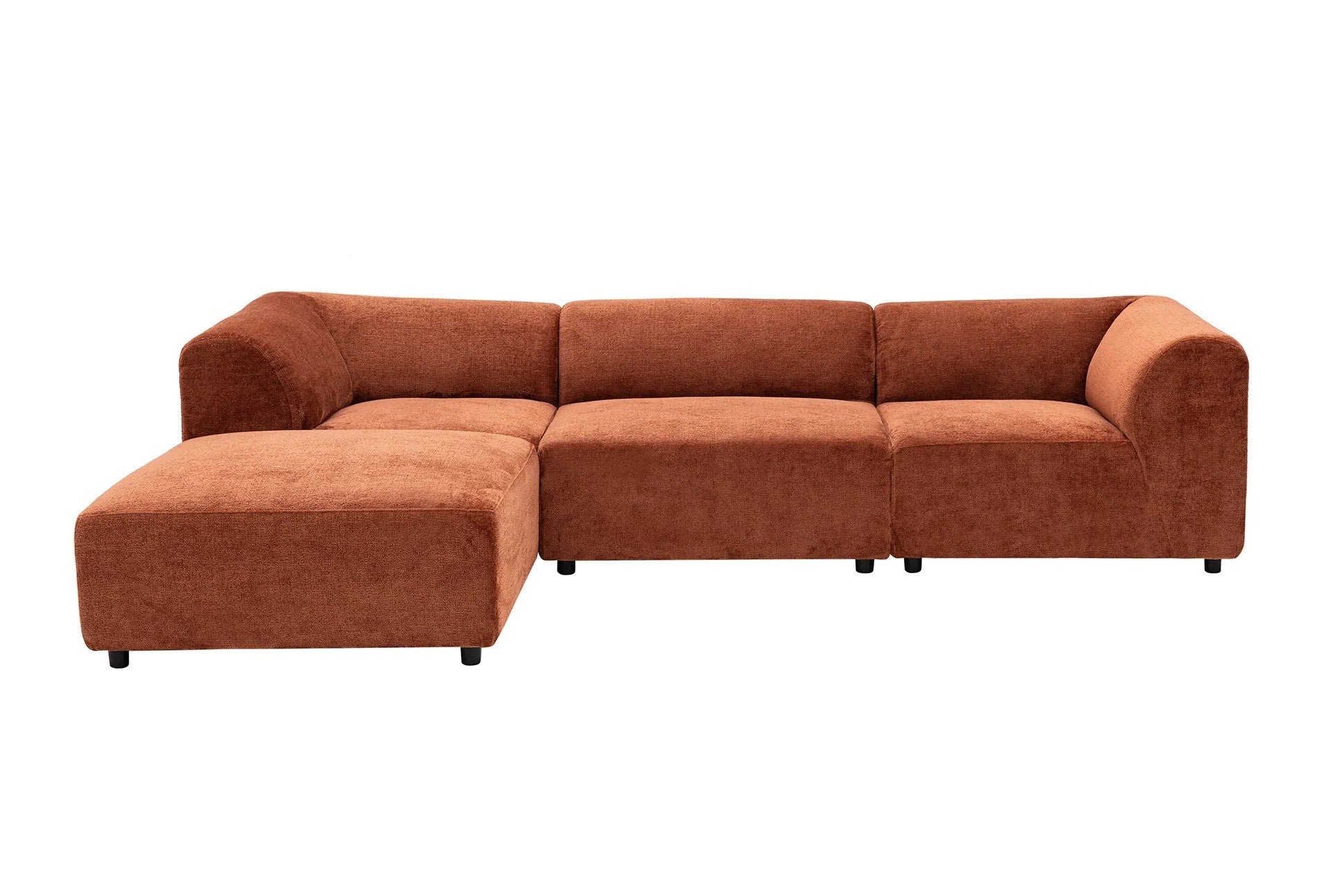 Ecksofa mit Chaiselongue Links, 4-Sitzer, aus Stoff, Alpha Rost (2)