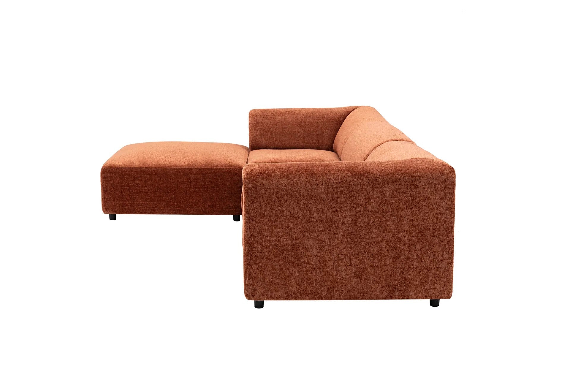 Ecksofa mit Chaiselongue Links, 4-Sitzer, aus Stoff, Alpha Rost (3)