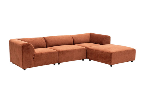 Ecksofa mit Chaiselongue Rechts, 4-Sitzer, aus Stoff, Alpha Rost (1)