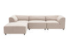 Ecksofa mit Chaiselongue Links, 4-Sitzer, aus Stoff, Alpha Creme (4)