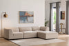 Ecksofa mit Chaiselongue Rechts, 4-Sitzer, aus Stoff, Alpha Creme