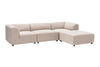 Ecksofa mit Chaiselongue Rechts, 4-Sitzer, aus Stoff, Alpha Creme (3)