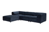 Ecksofa mit Chaiselongue Links, 4-Sitzer, aus Stoff, Alpha Blau (3)