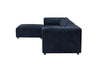 Ecksofa mit Chaiselongue Links, 4-Sitzer, aus Stoff, Alpha Blau (5)