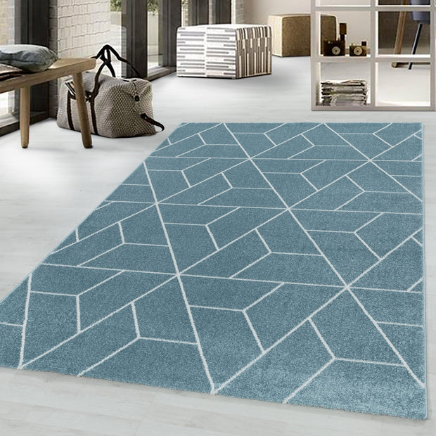 Teppich Efor 3715 Geometric Blau (1)