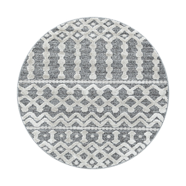 Teppich Pisa 4710 Round Boho Design Grau & AYYTPCH-PISA4710GREY-ROUND & AYYTPCH-PISA4710GREY-ROUND