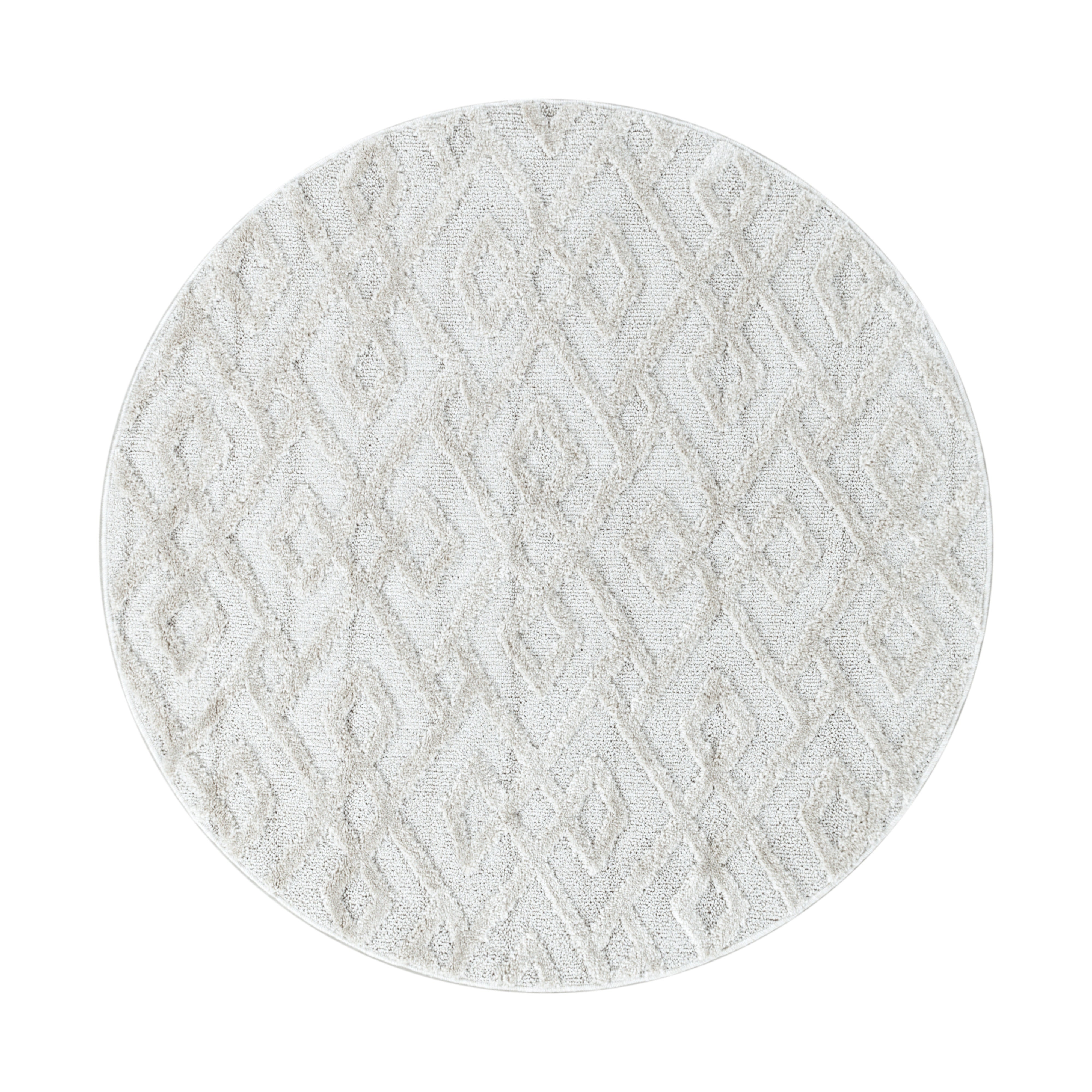 Teppich Pisa 4708 Round Geometric Creme & AYYTPCH-PISA4708CREAM-ROUND & AYYTPCH-PISA4708CREAM-ROUND