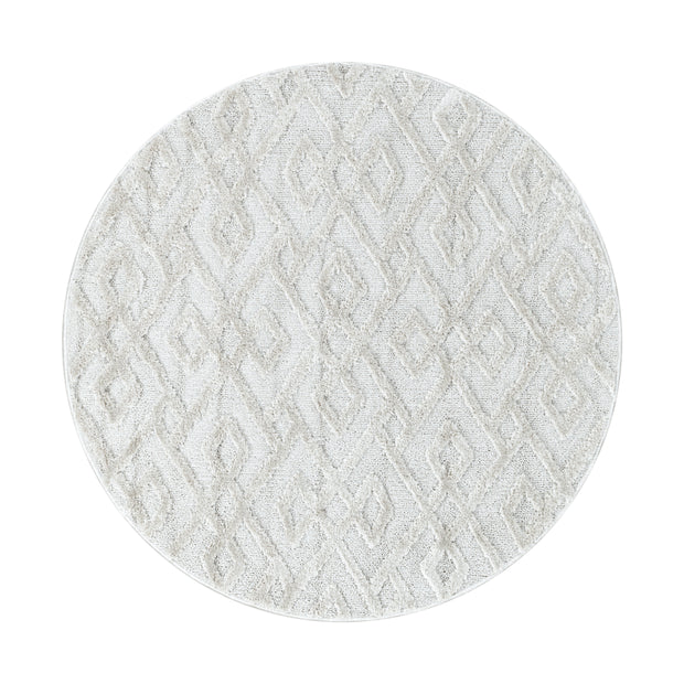 Teppich Pisa 4708 Round Geometric Creme & AYYTPCH-PISA4708CREAM-ROUND & AYYTPCH-PISA4708CREAM-ROUND