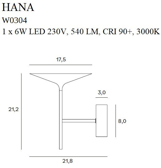 Wandleuchte Hana W0304 Gold (1)