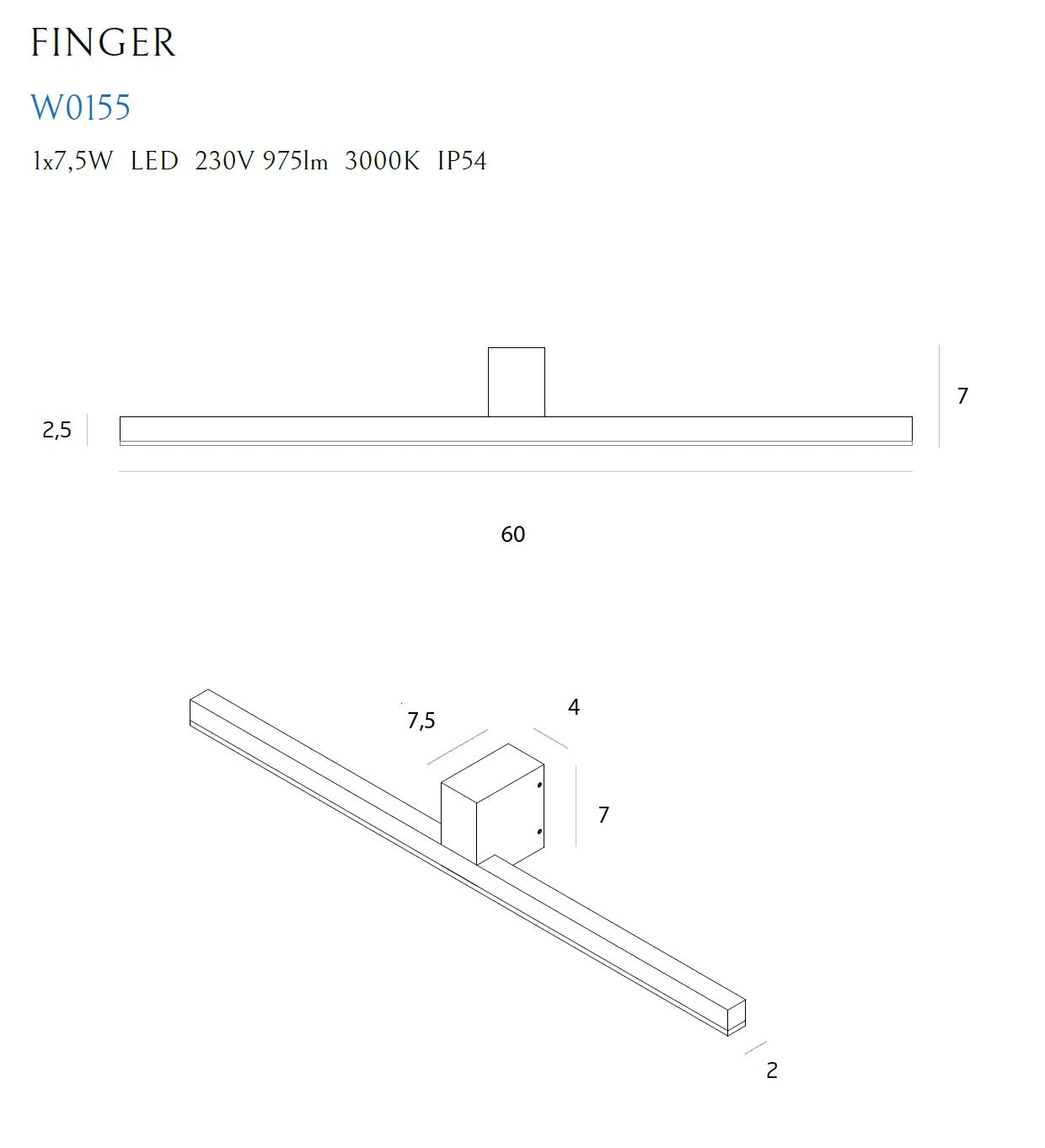 Wandleuchte Finger W0155 Weiß (3)