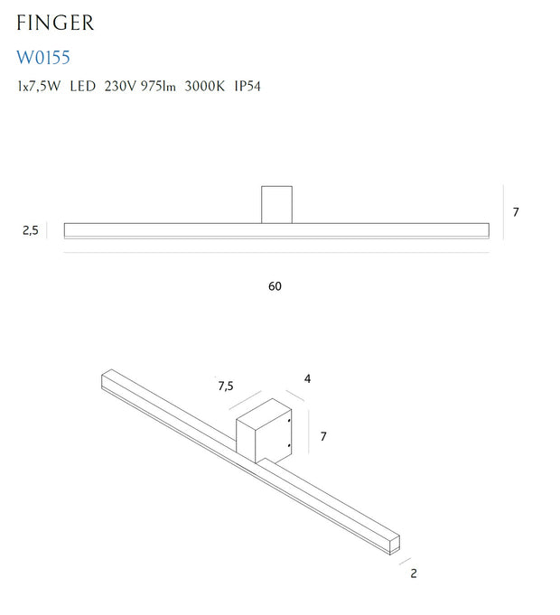 Wandleuchte Finger W0155 Weiß (3)