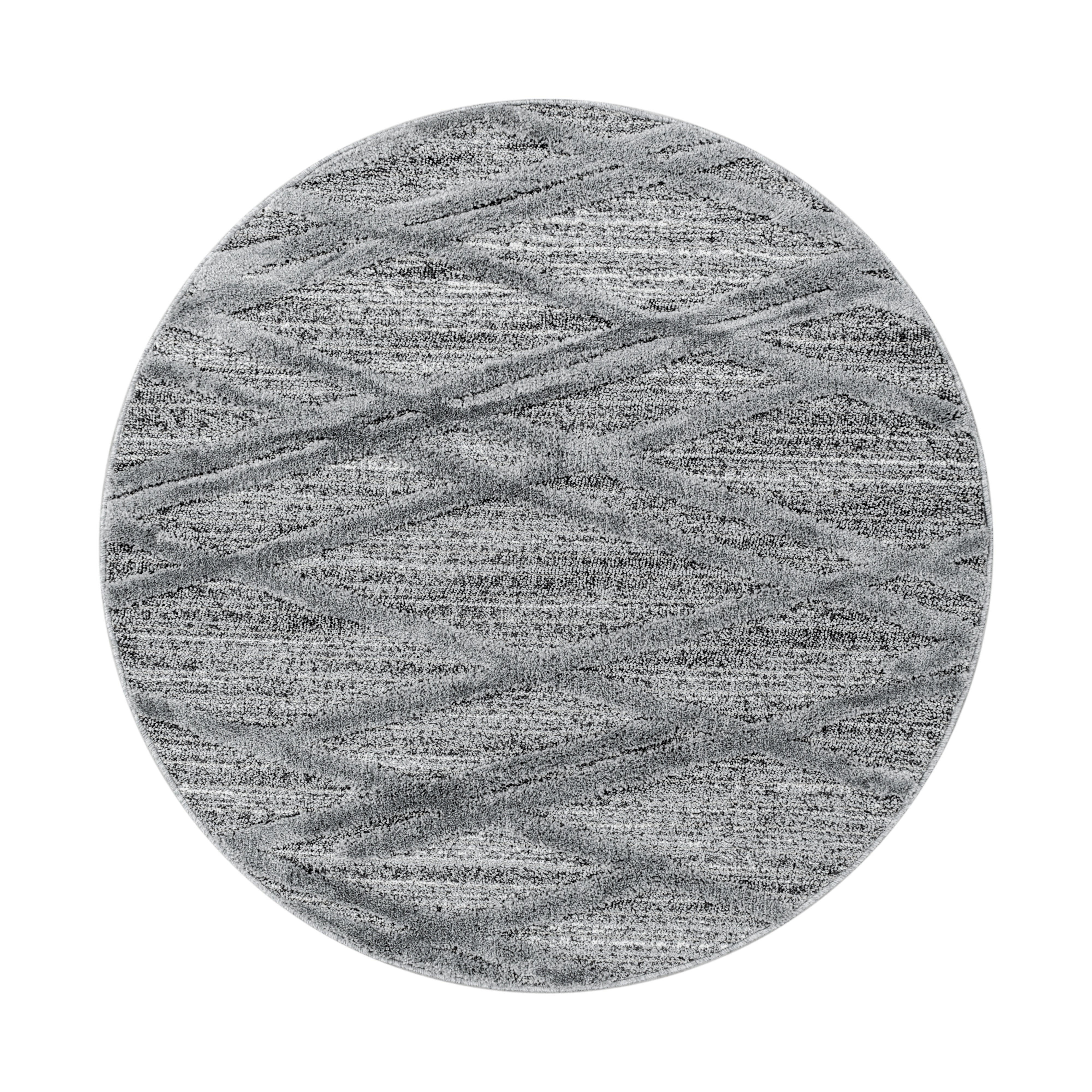 Teppich Pisa 4706 Round Boho Design Grau & AYYTPCH-PISA4706GREY-ROUND & AYYTPCH-PISA4706GREY-ROUND