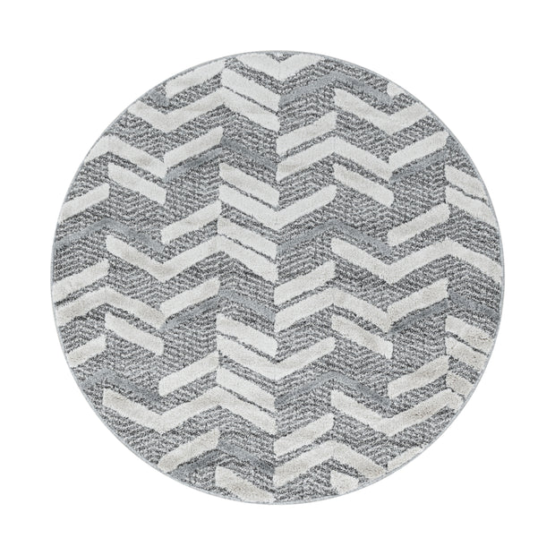 Teppich Pisa 4705 Round Berber Design Grau & AYYTPCH-PISA4705GREY-ROUND