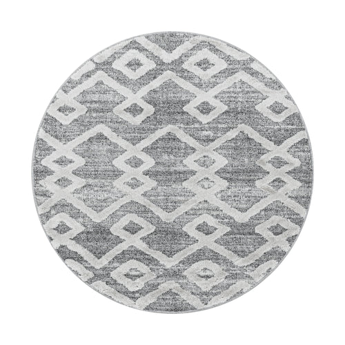 Teppich Pisa 4704 Round Boho Design Grau & AYYTPCH-PISA4704GREY-ROUND & AYYTPCH-PISA4704GREY-ROUND