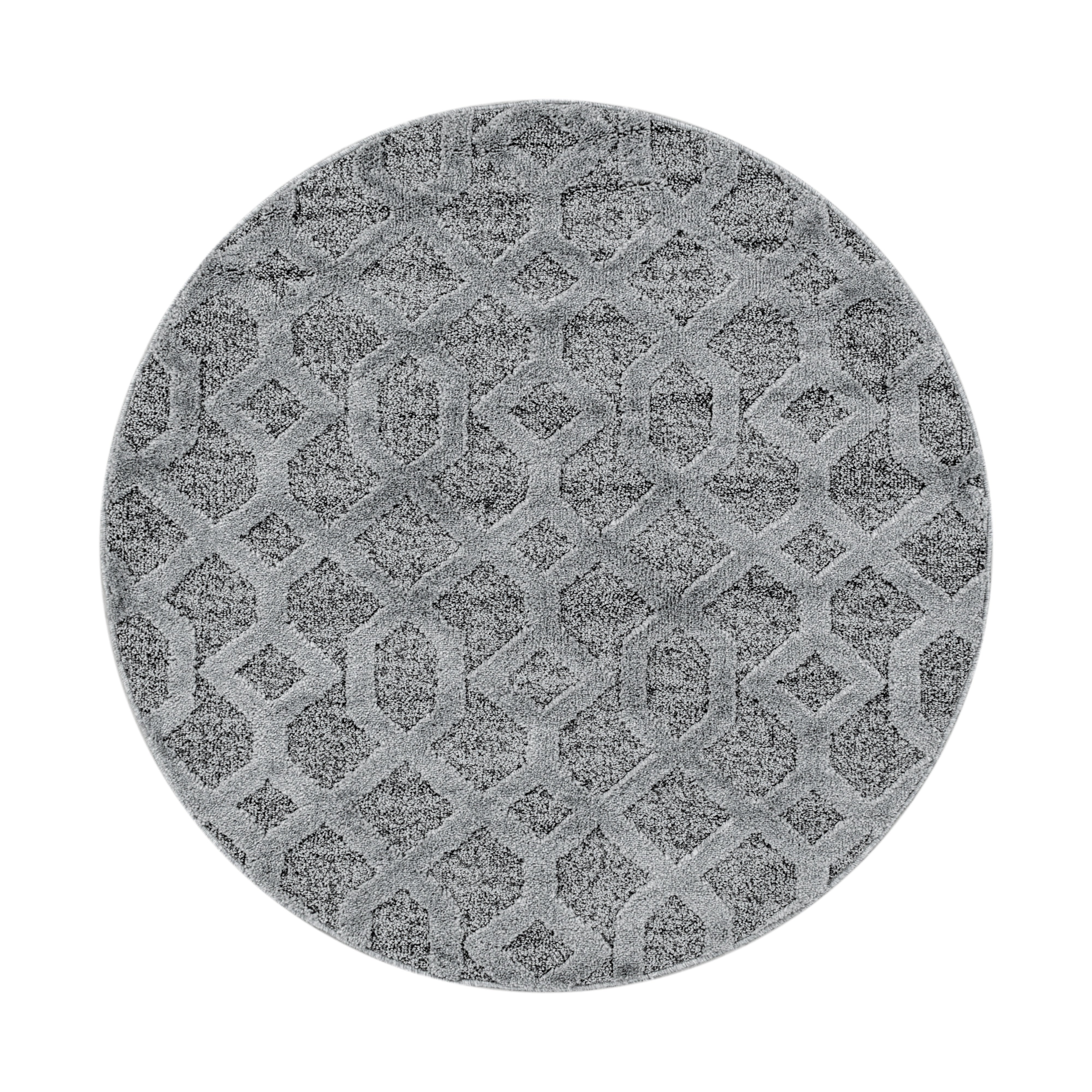 Teppich Pisa 4702 Round Geometric Grau