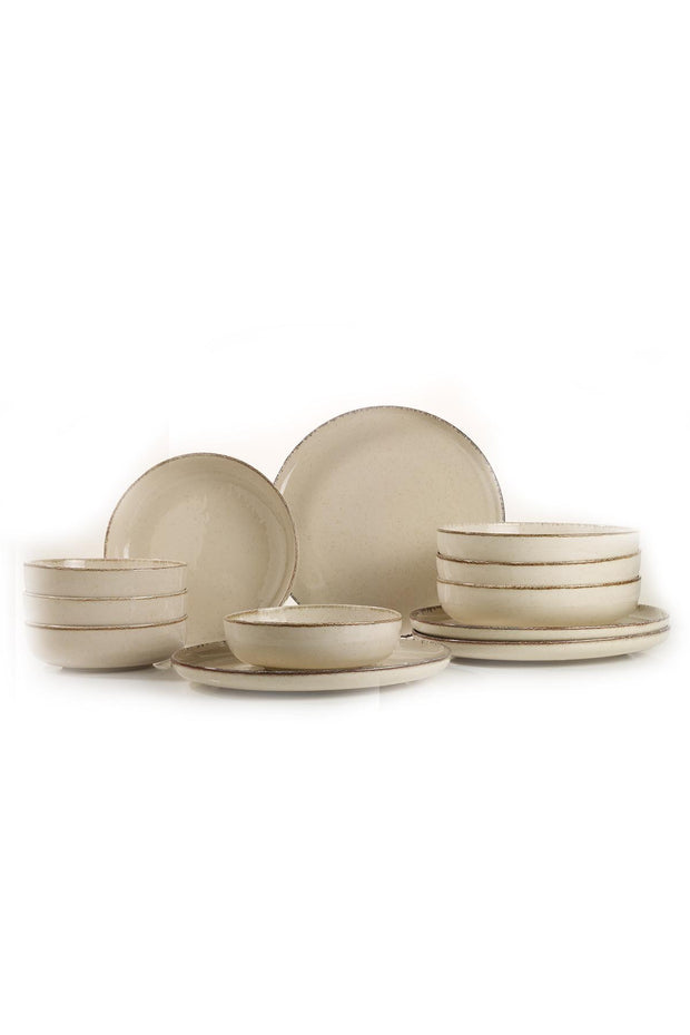 Porzellan Geschirr-Set Modis Creme, 12-teilig (2)