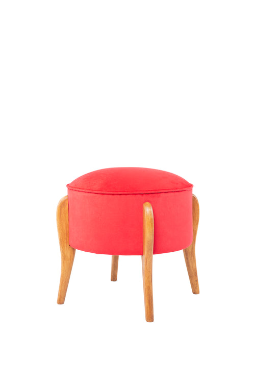 Pouf mit Stoff Lockett Rot