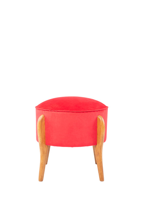 Pouf mit Stoff Lockett Rot (1)