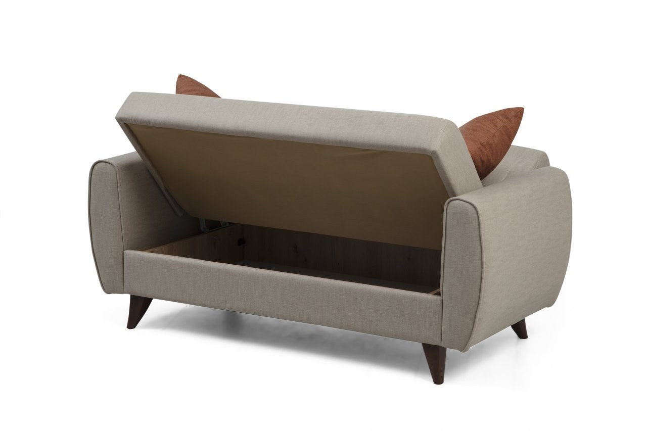 Schlafsofa 2-Sitzer mit Stoff, Alkon Beige (5)