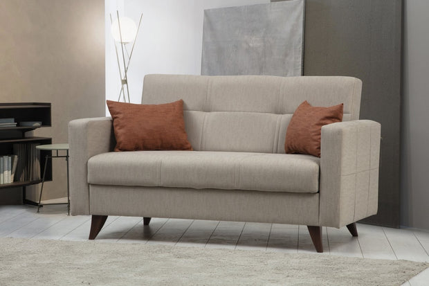 Schlafsofa 2-Sitzer mit Stoff, Polya Beige (1)