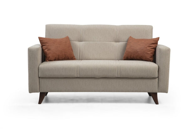 Schlafsofa 2-Sitzer mit Stoff, Polya Beige (2)