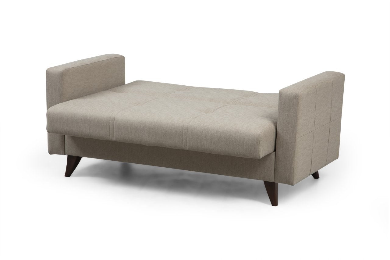 Schlafsofa 2-Sitzer mit Stoff, Polya Beige (5)