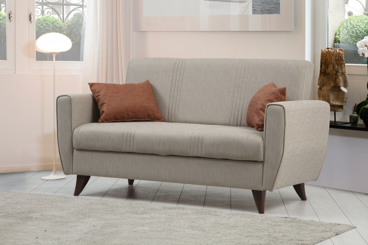 Schlafsofa 2-Sitzer mit Stoff, Zaden Beige