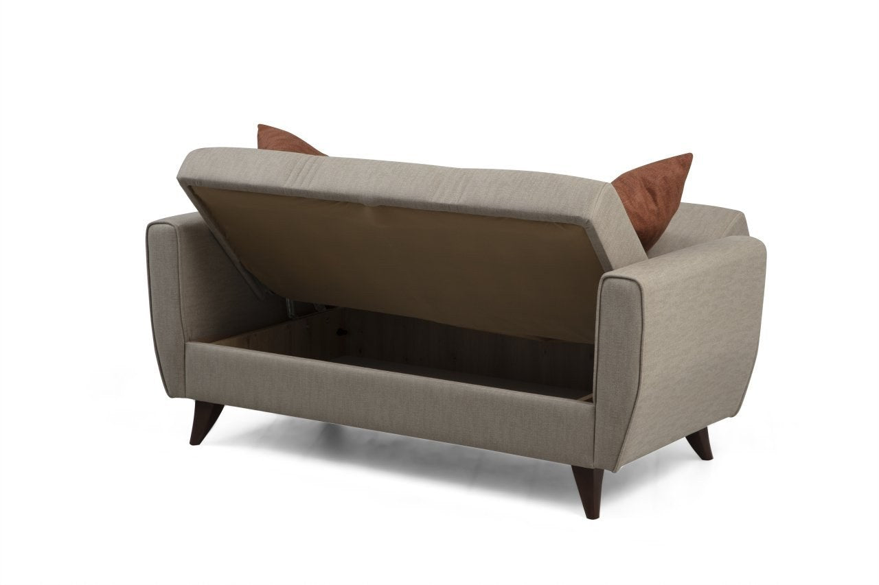 Schlafsofa 2-Sitzer mit Stoff, Zaden Beige (4)