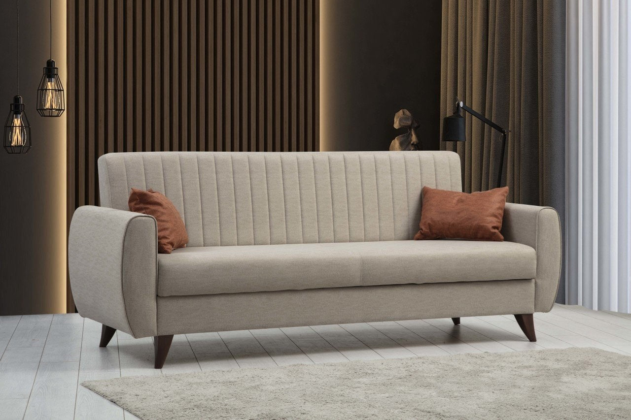 Schlafsofa 3-Sitzer mit Stoff, Alkon Beige (1)