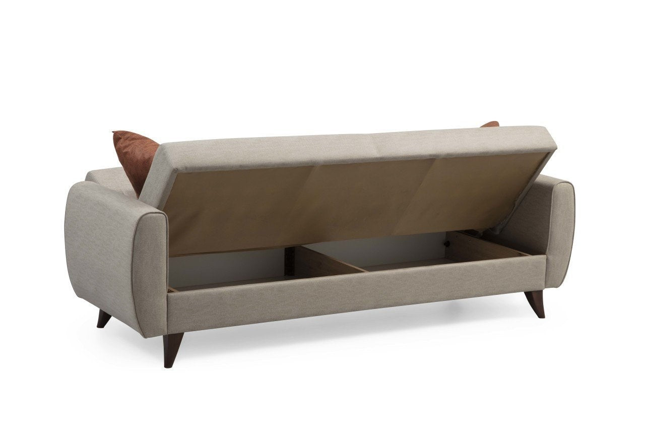 Schlafsofa 3-Sitzer mit Stoff, Alkon Beige (5)