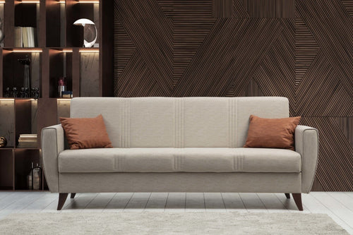 Schlafsofa 3-Sitzer mit Stoff, Zaden Beige