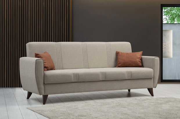 Schlafsofa 3-Sitzer mit Stoff, Zaden Beige (1)