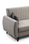 Ecksofa Schlaffunktion mit Chaiselongue Rechts, 3-Sitzer, aus Stoff, Alkon Grau (2)