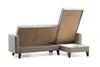 Ecksofa mit Chaiselongue Rechts, 3-Sitzer, aus Stoff, Polya Grau (4)