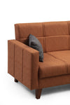 Ecksofa mit Chaiselongue Rechts, 3-Sitzer, aus Stoff, Polya Rost (3)