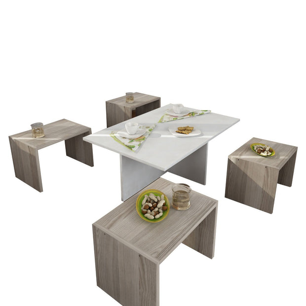 Couchtisch 5er Set Chest Eiche (3)