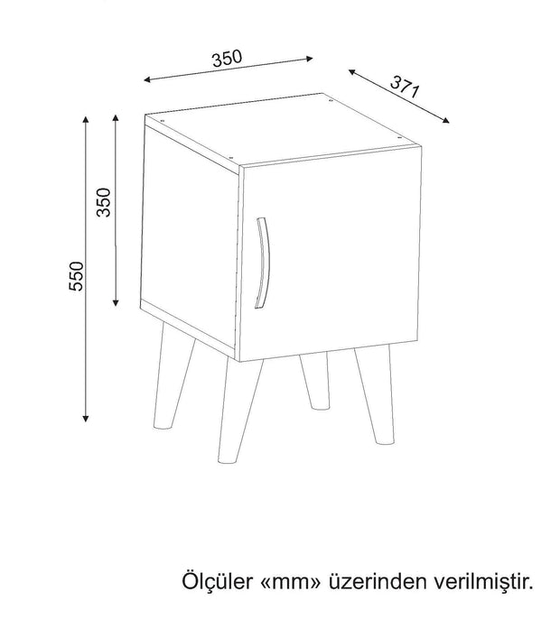 Nachttisch mit 1 tür, Bellini V1 Nussbaum (4)