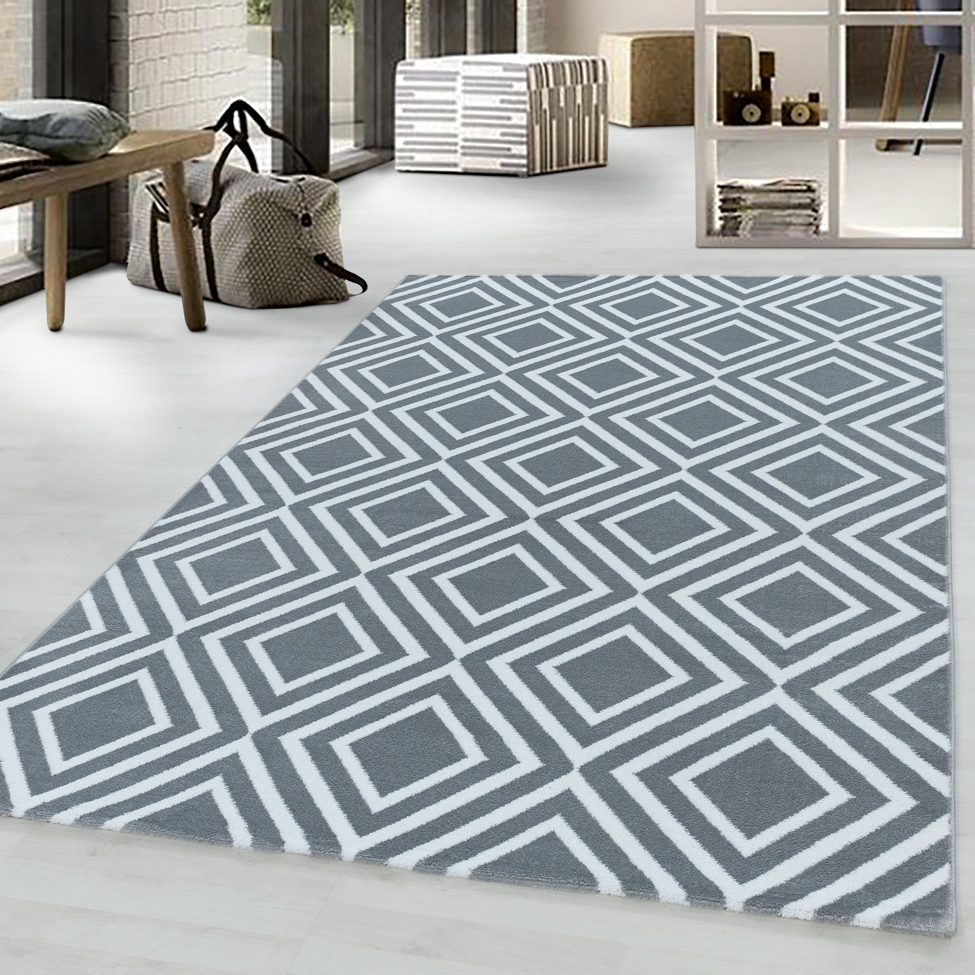 Teppich Costa 3525 Geometric Grau (1)