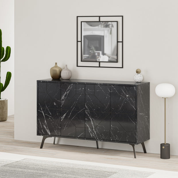 Sideboard mit 4 türen, Dune Schwarz