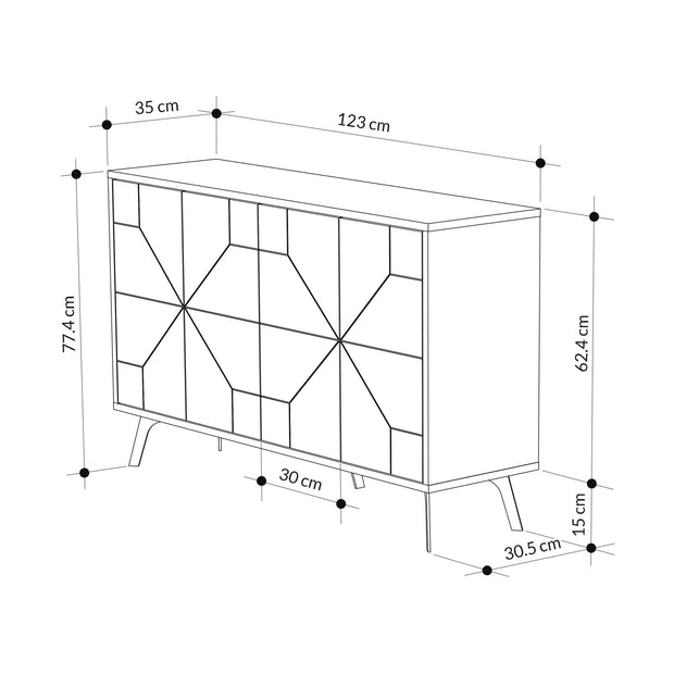 Sideboard mit 4 türen, Dune Schwarz (5)