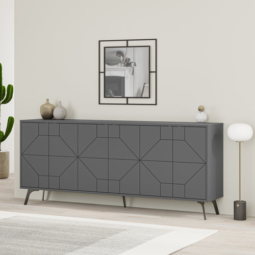 Sideboard mit 6 türen, Dune Anthrazit