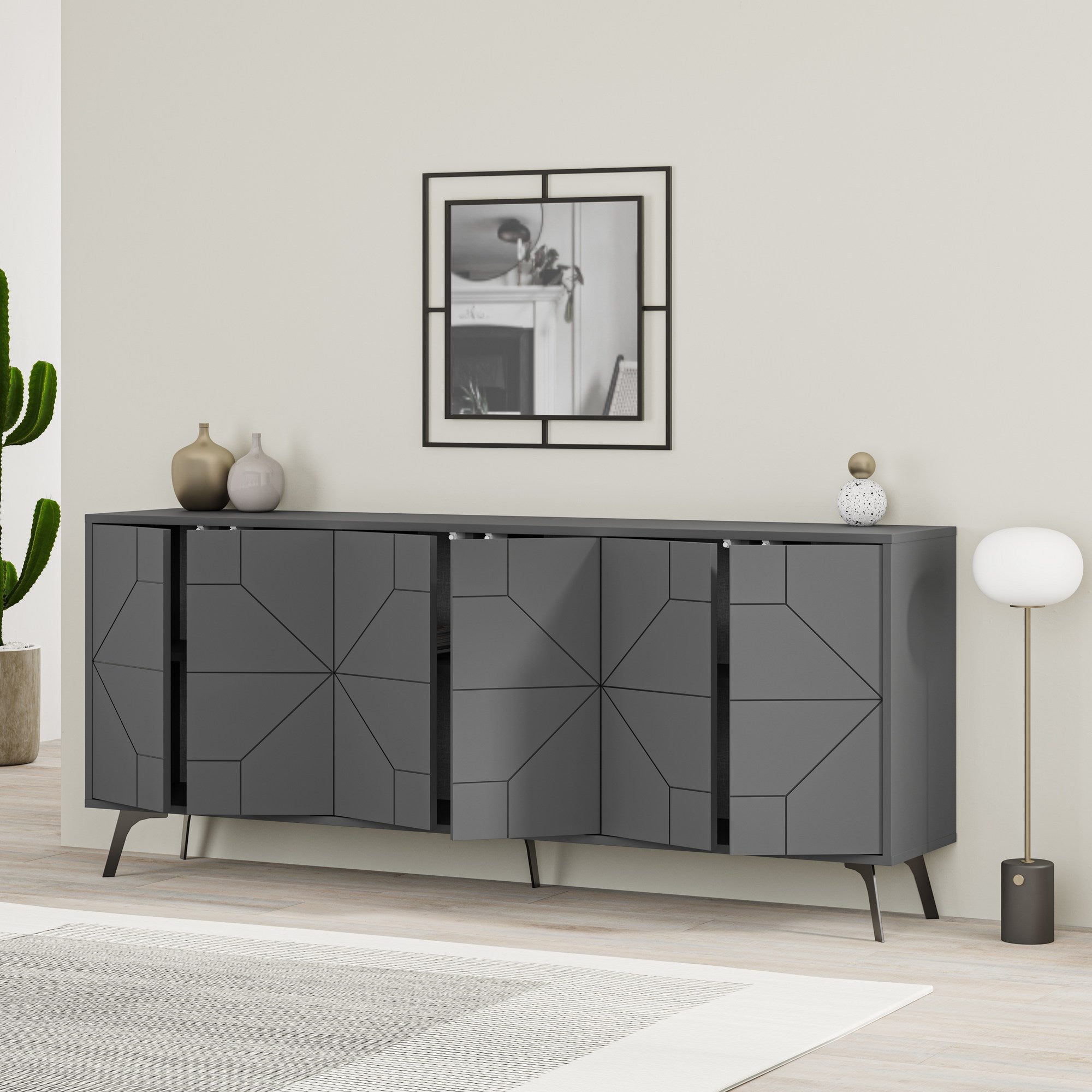 Sideboard mit 6 türen, Dune Anthrazit (1)