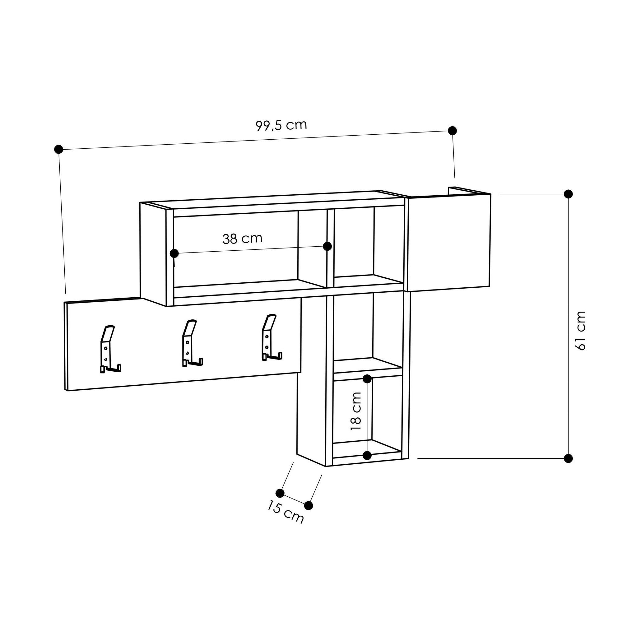 Wandgarderobe Game Weiß (2)