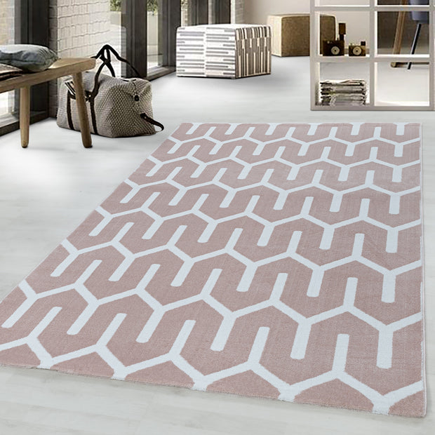 Teppich Costa 3524 Geometric Rosa (1)