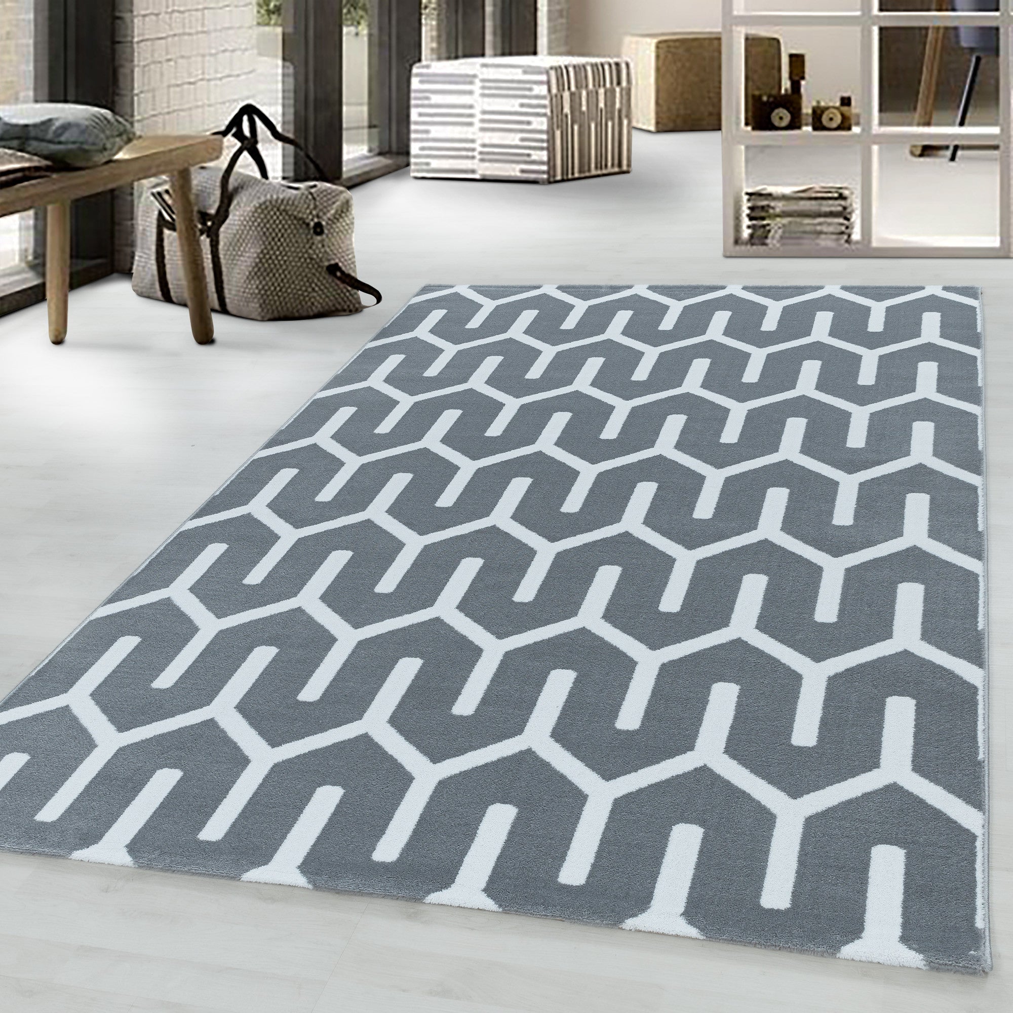 Teppich Costa 3524 Geometric Grau (1)