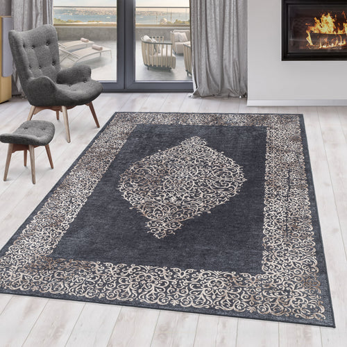 Teppichläufer Fiesta 4303 Baroque Design Schwarz (1)