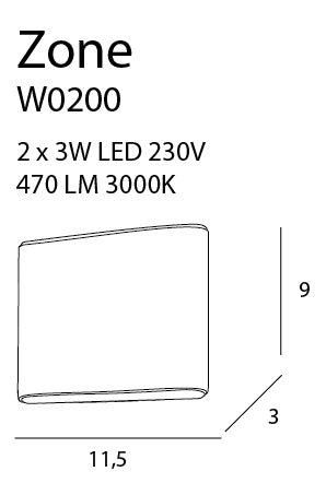 Wandleuchte Zone W0200 Weiß (4)