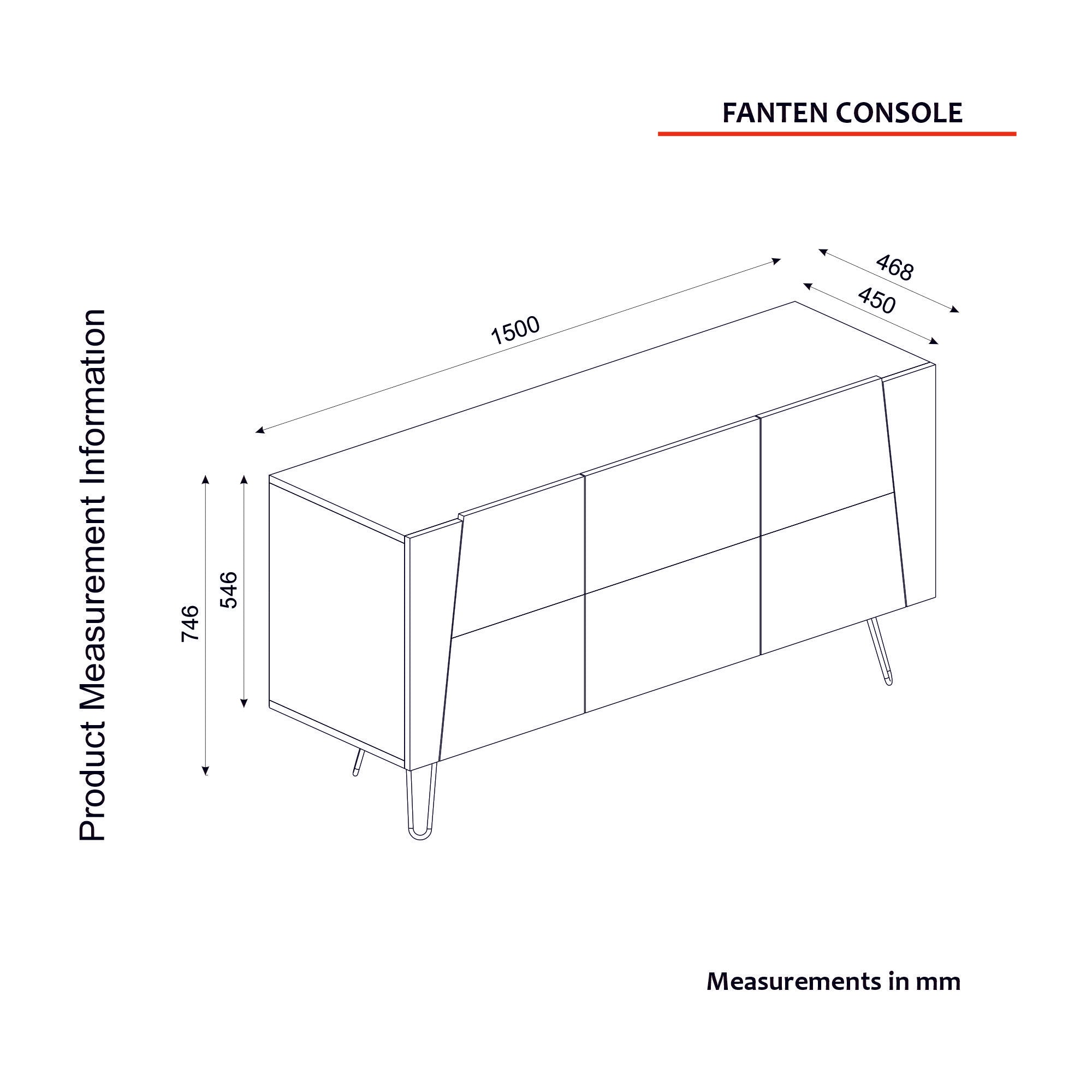 Sideboard mit 2 türen, Fanten Konsol Eiche (7)